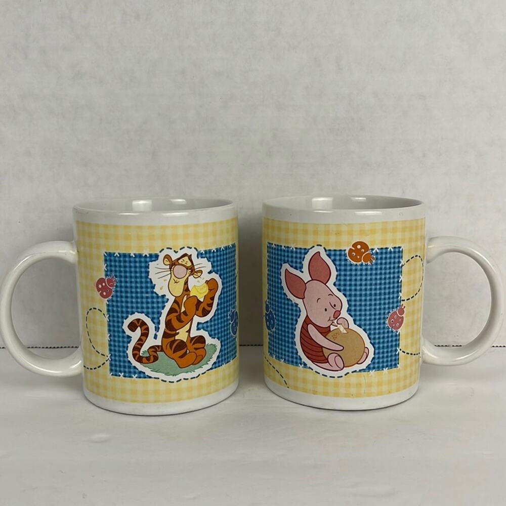Disney Winnie the Pooh Mugs Cup Set of 2 Coffee Tea Cocoa Tigger Piglet 10 ounce